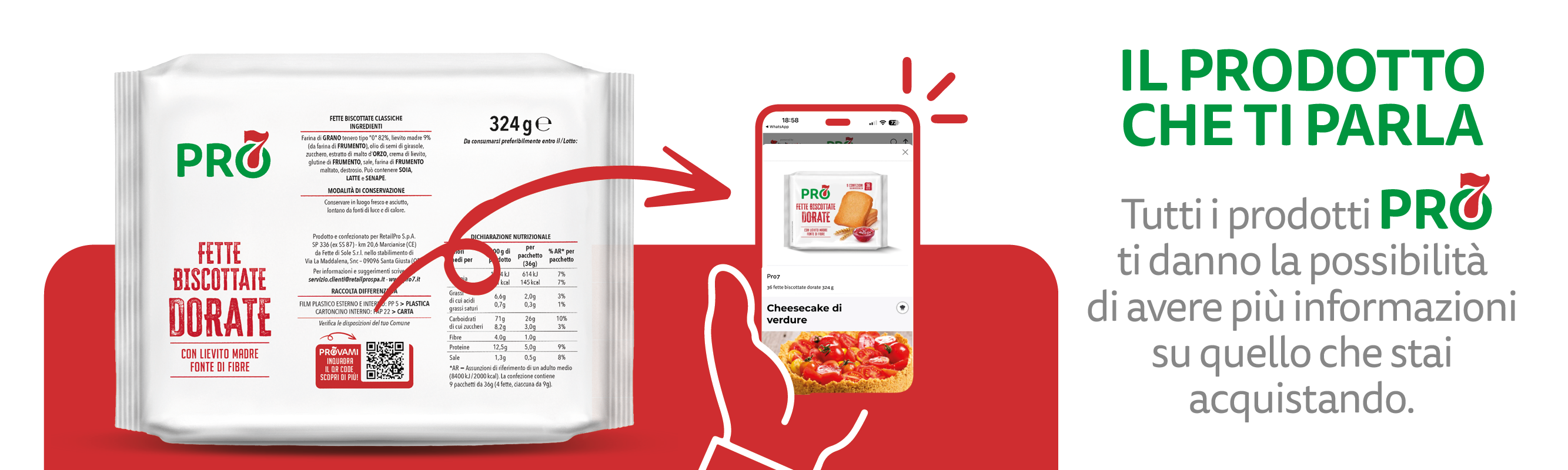 Inquadra il QR code sulla confezione per scoprire le informazioni del prodotto